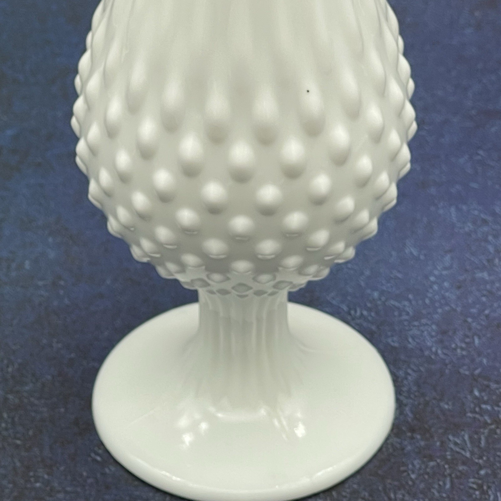 Fenton 15.75” Vintage White Milk Glass Vase Hobnail Swung MCM Signed