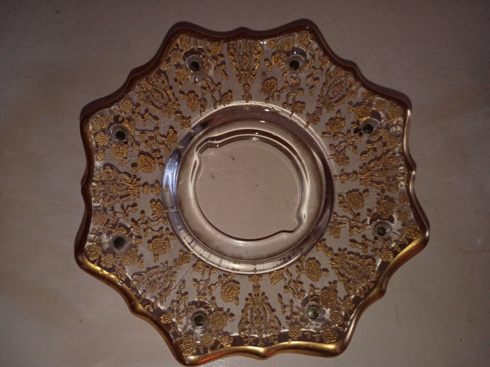 Cambridge BOBECHE ROSE POINT GOLD Encrusted (NO PRISMS) 4.5″ RARE VGC *READ*