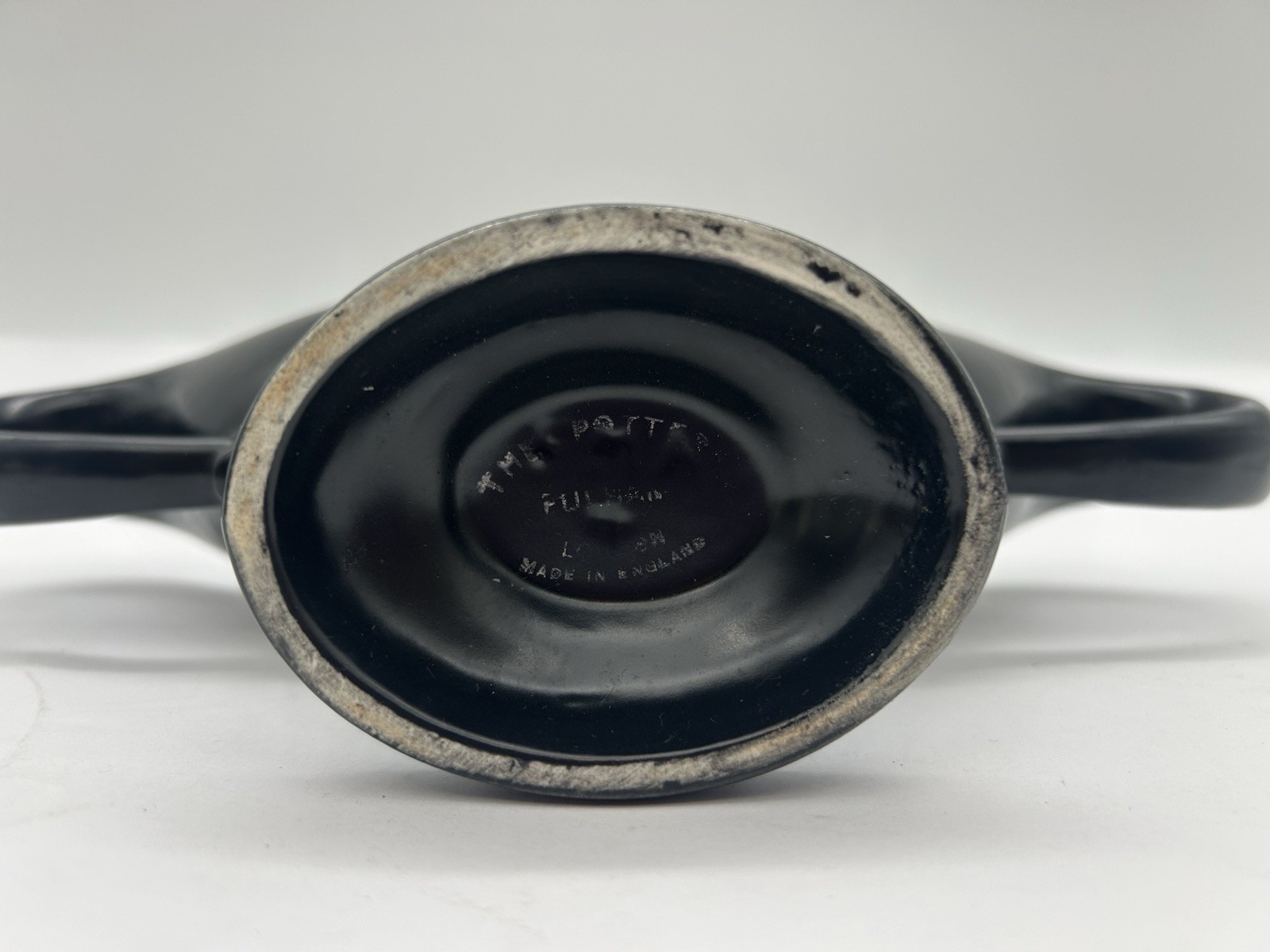 Constance Spry Twin Handled Mantle Vase, Fulham Pottery Circa 1930’s Black