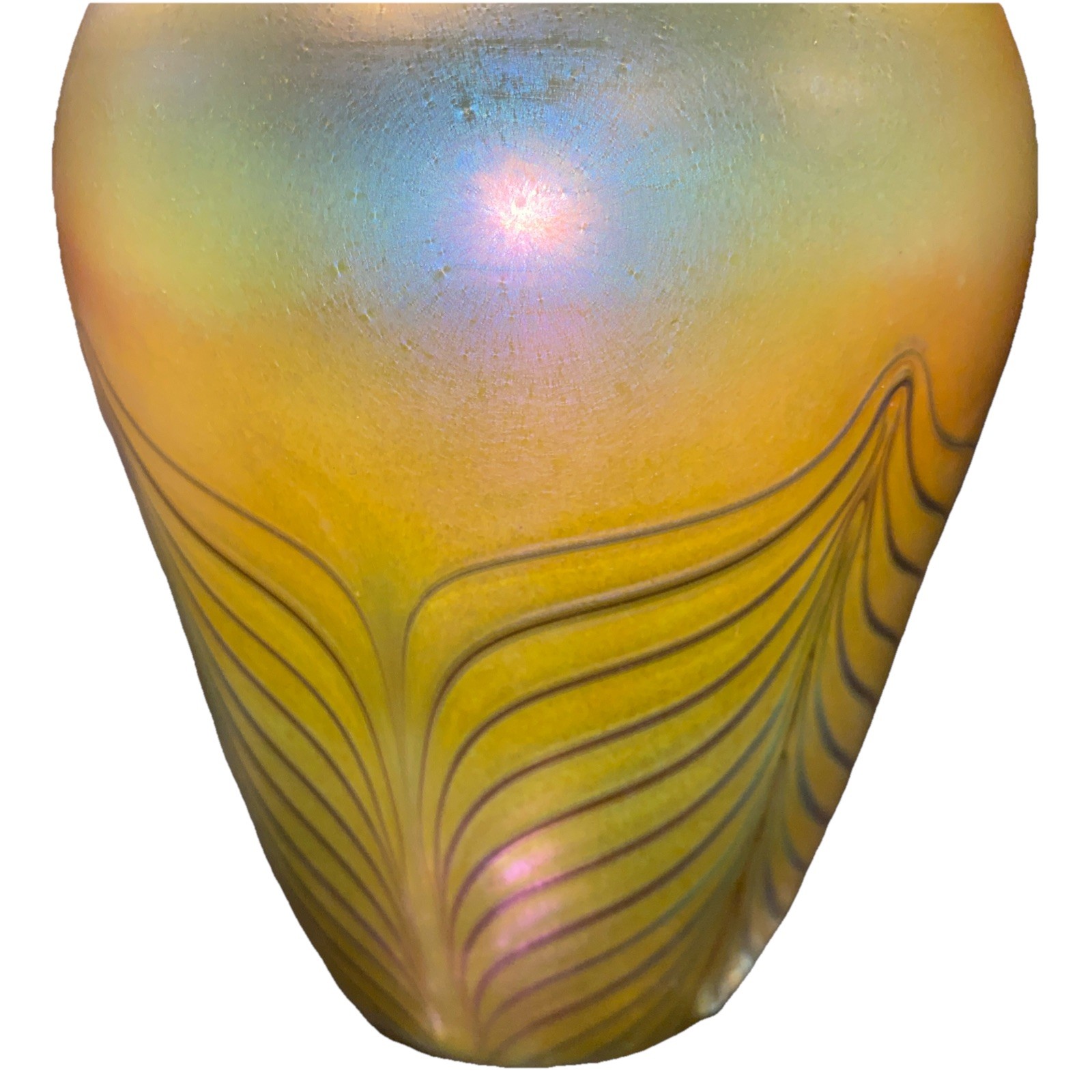 Robert Held art glass vase multicolor abstract handblown