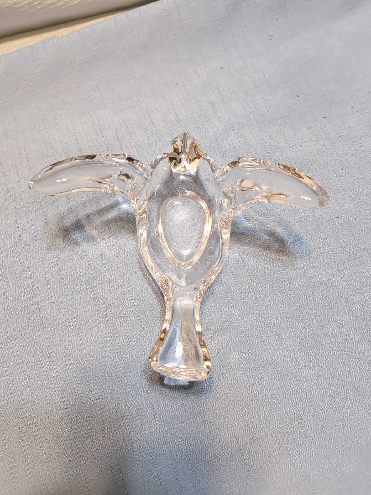 Vintage Princess House Lead Crystal Glass Turtle Dove Candy Trinket Dresser Dish