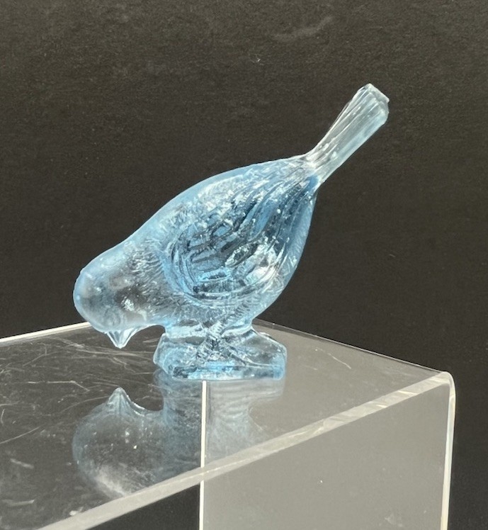 vintage Blue & Clear glass bird figurines Lot Of 5 Small Birds Unmarked