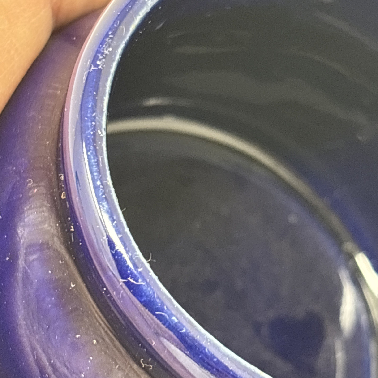 VTG Sirius Enterprises ‘85 Cobalt Blue Planter Crock Lily Flower Lillies Pottery