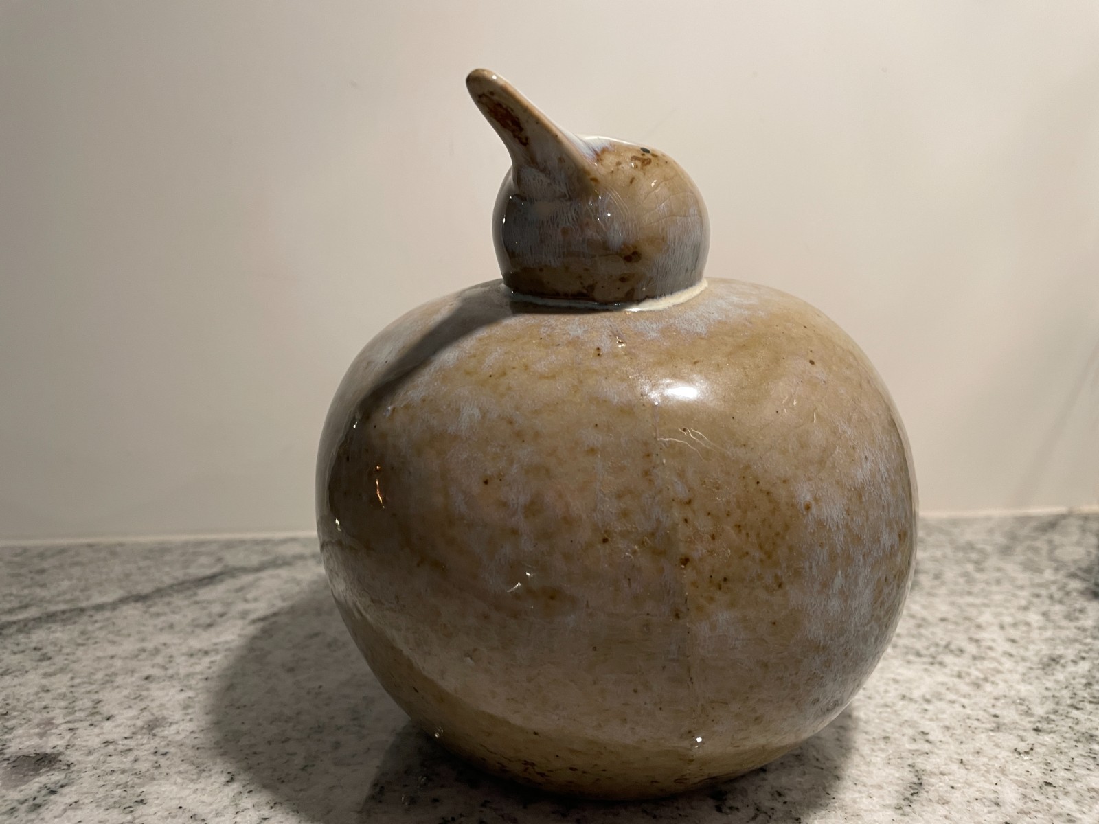 Vintage Large Mid Century Modern Style Tan Earth Tones Glazed Ceramic Sea Bird