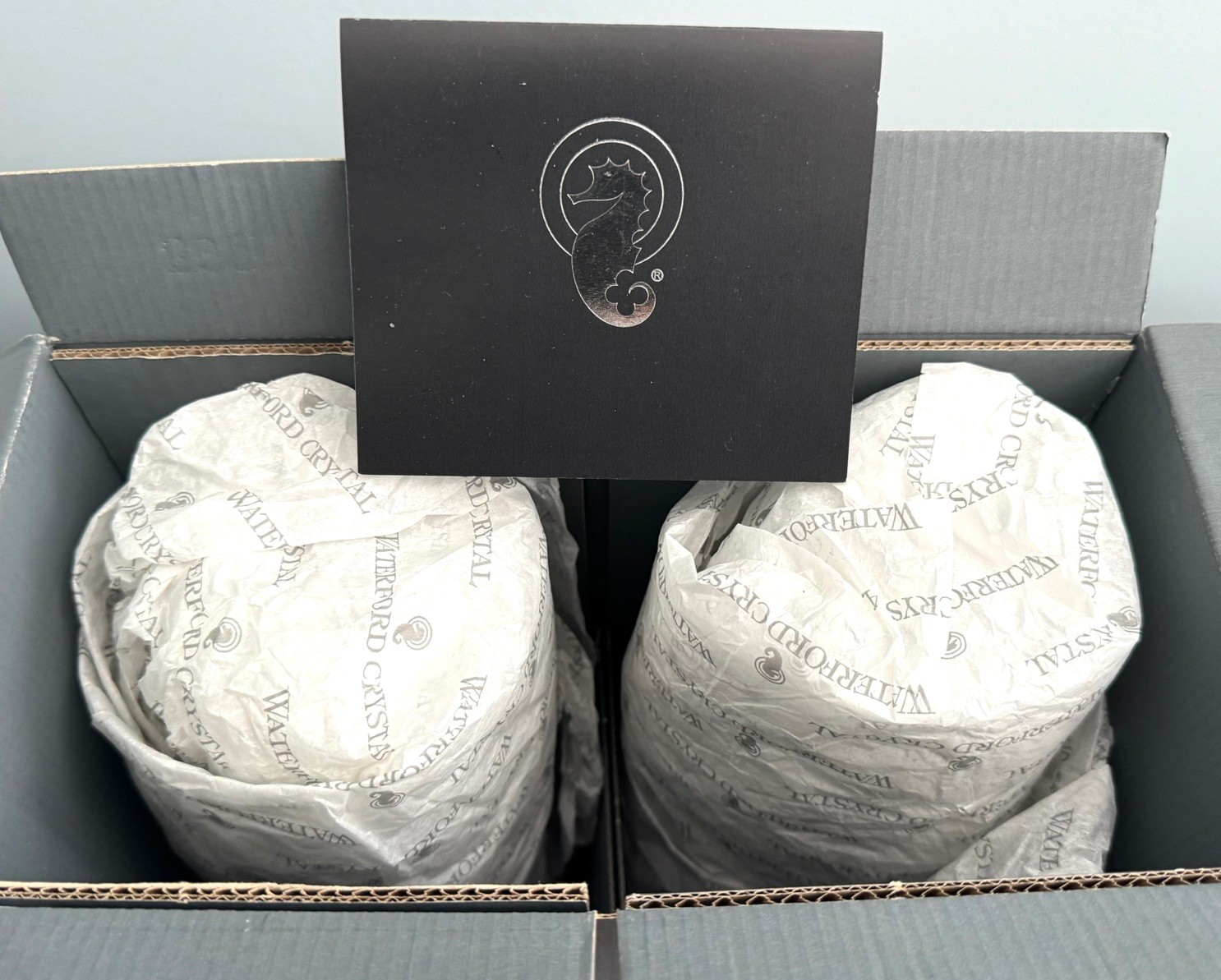 New WATERFORD Crystal TARA Set of 2 CANDLESTICK HOLDERS 10″ Tall NEW IN BOX
