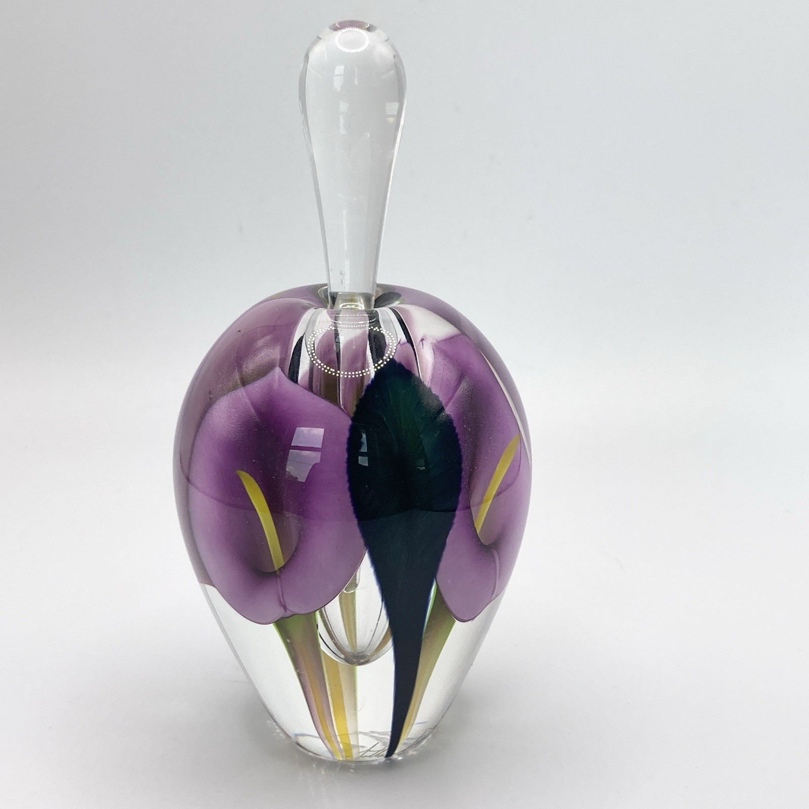 Lotton Studios Scott Bayless Calla Lily Art Glass Paperweight Perfume Bottle