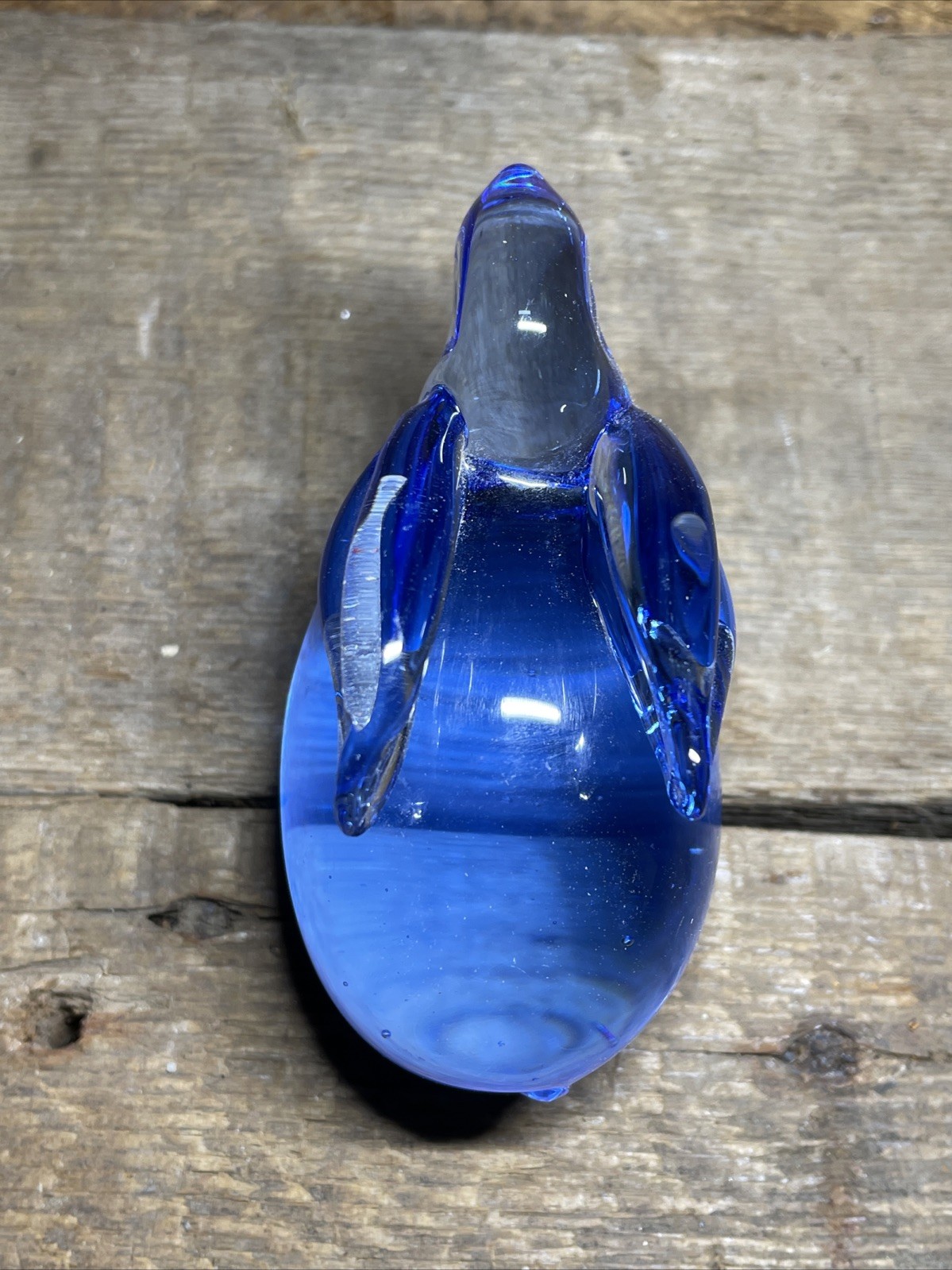 United States Commemorative Fine Art Gallery Blue Rabbit Blown Glass