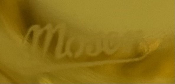 Moser Jumping Horse Vase Elder Yellow Engraved Potash Glass 12in