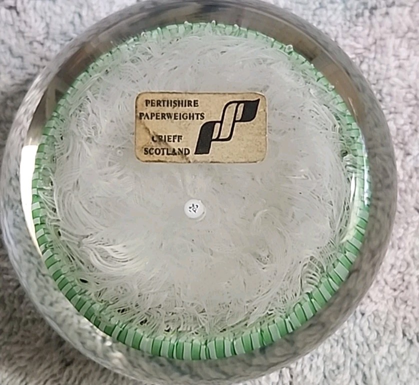 Vtg 1987 Perthshire Glass Paperweight Golfer Millefiori Lace Limited Edition