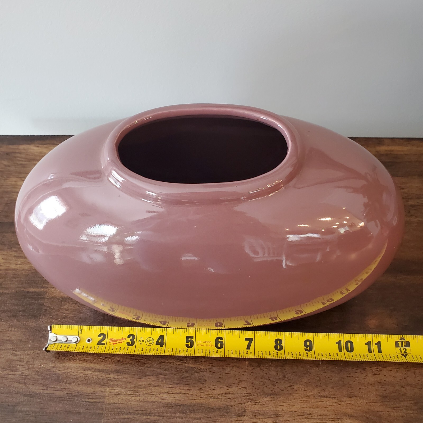 Haeger Cream Off White Oval Oblong Glazed Large Ceramic Vase Planter 80’s 4317