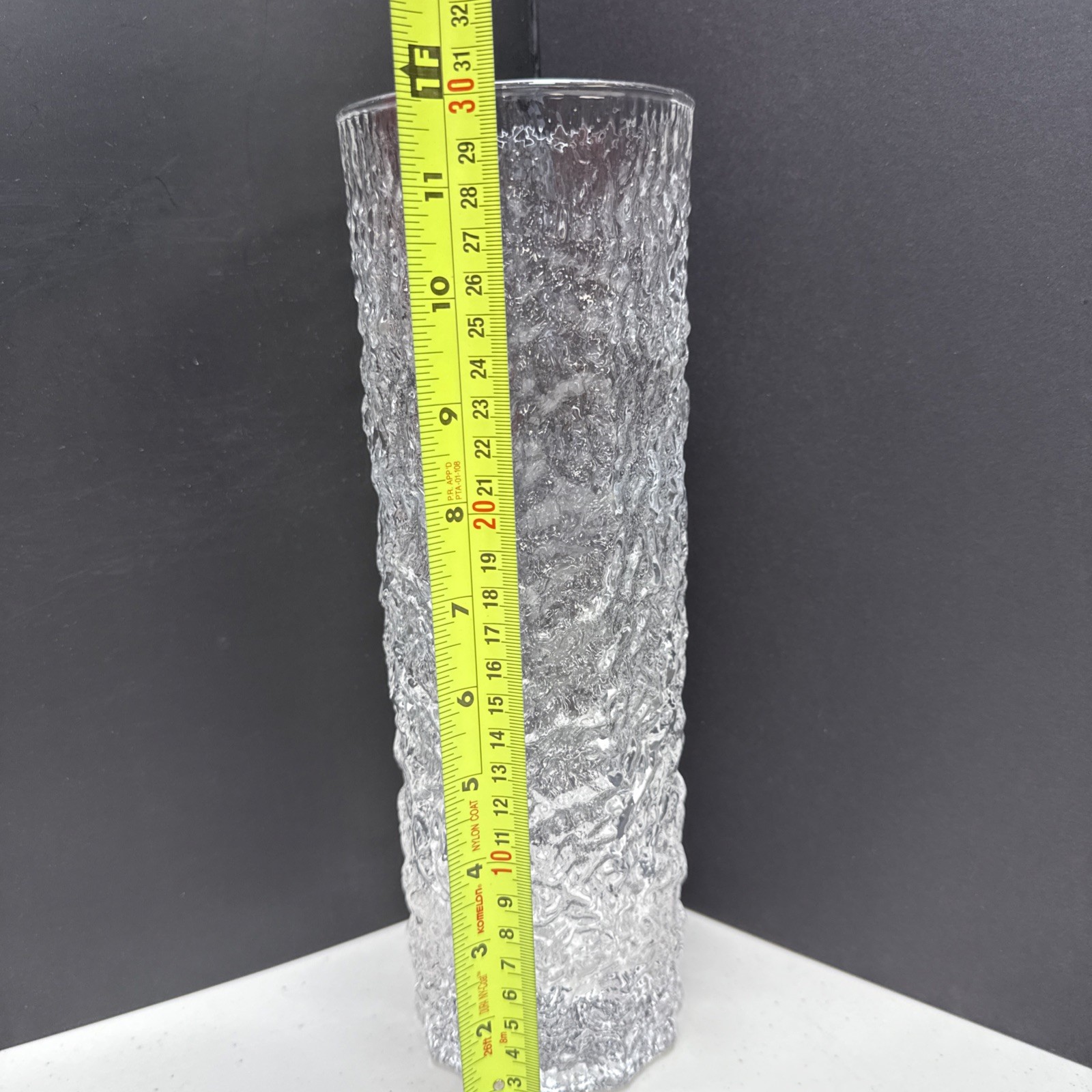 MCM IVV Selezione Italian Vase Textured Bark Art Glass 12″