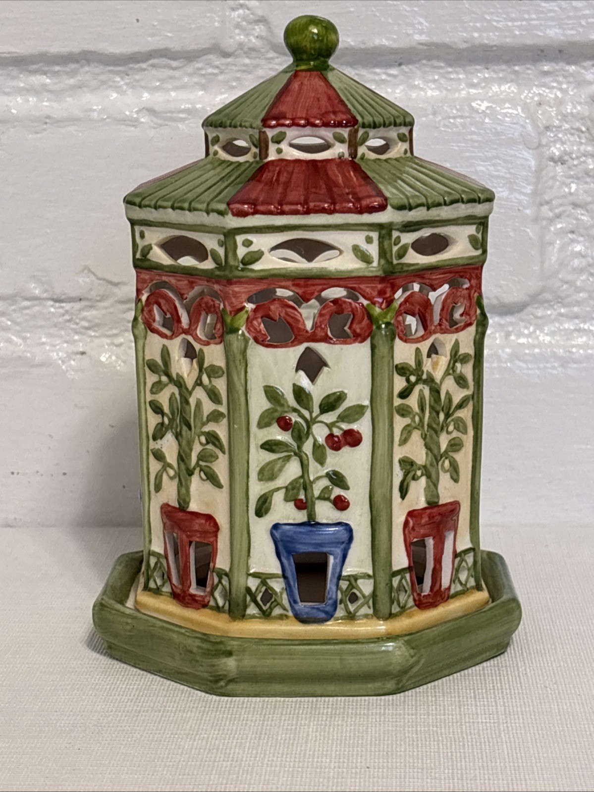 VTG Villeroy & Boch Spring/Summer Garden Gazebo Tea Light Candle Holder NEW
