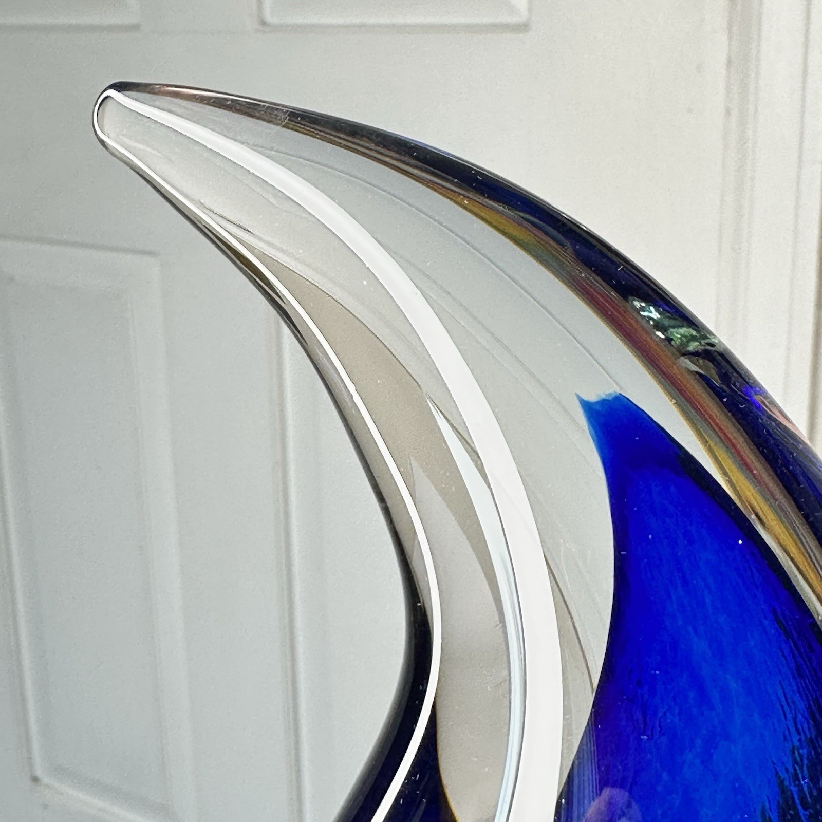Dan Sherlock Glass Sommerso Signed Teardrop Corning Museum of Glass Art Scupture