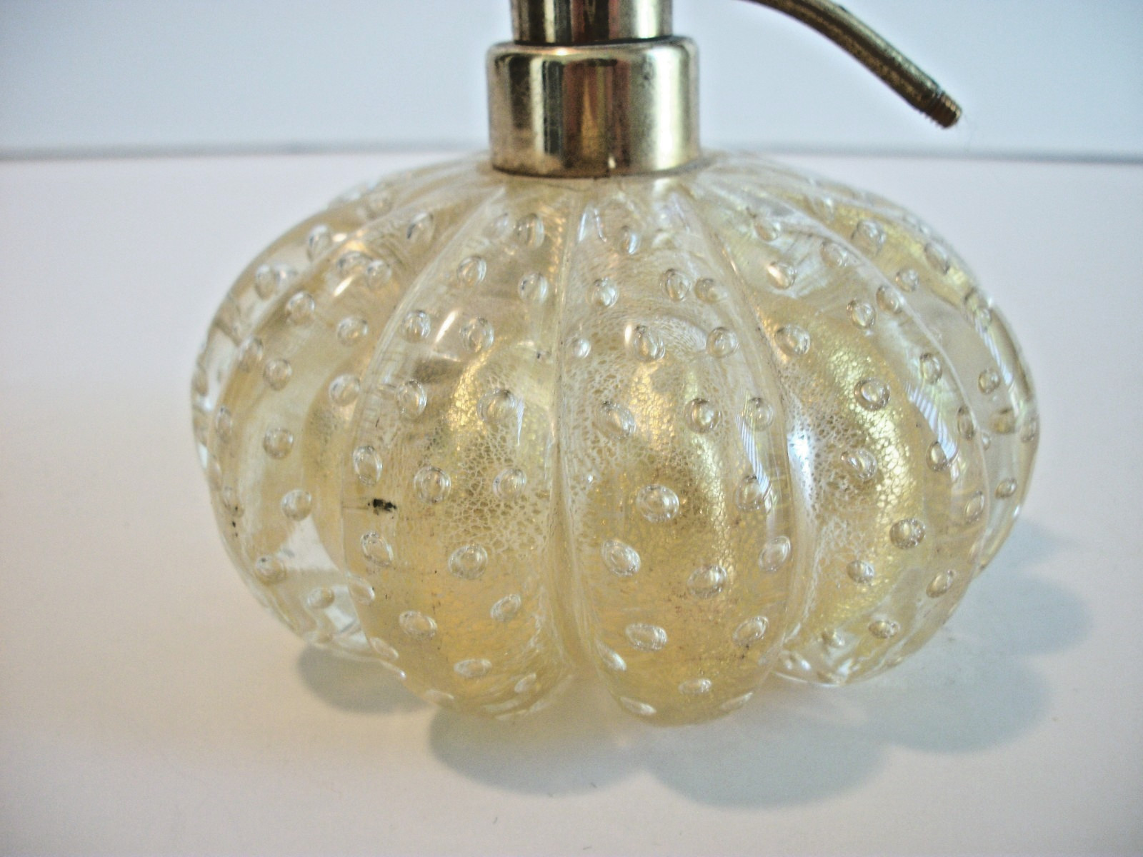 Vintage Gold Bubble Glass Perfume Bottle