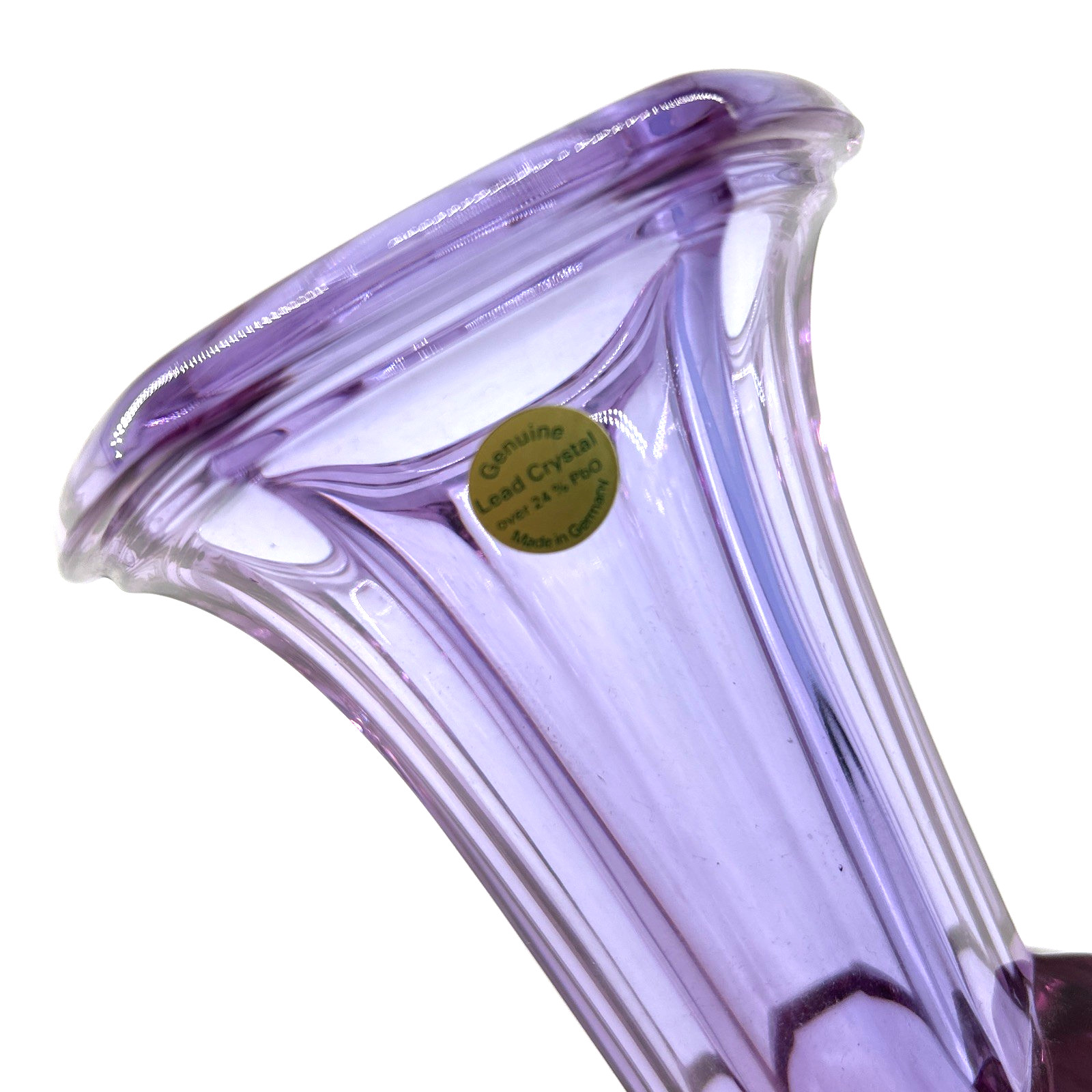 Elegant Vintage German Crystal Alexandrite Neodymium Purple Vase 8’”