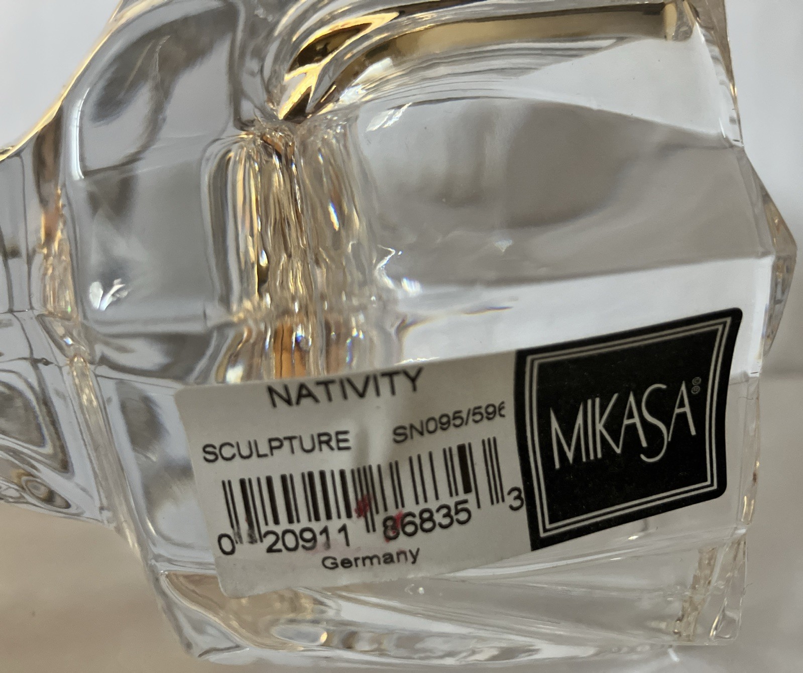 Mikasa Nativity Christmas Scene Religious Crystal Sculpture 10″ Bleikristall