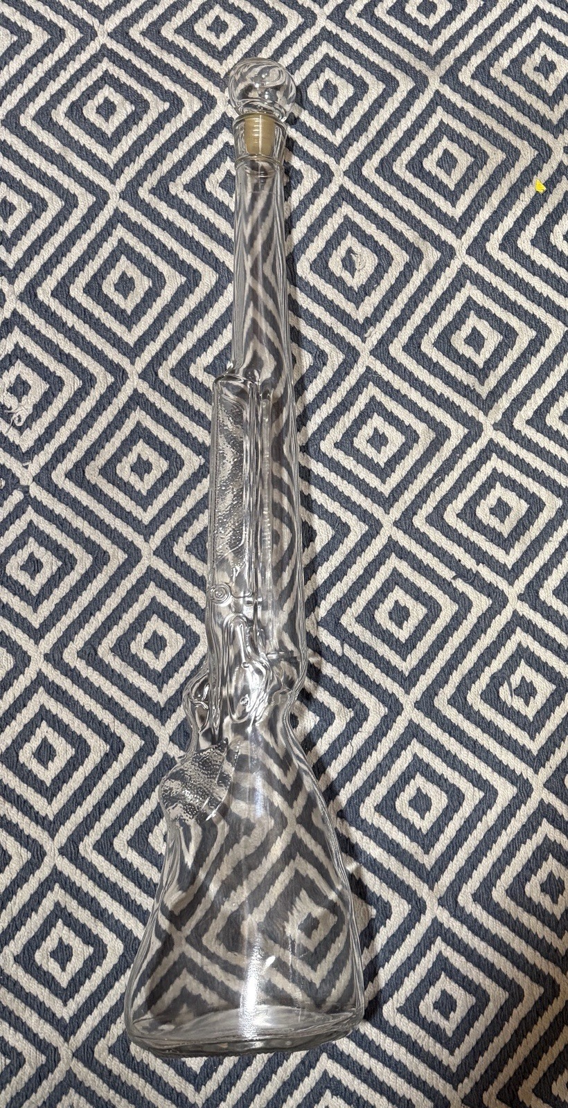 Antique Clear Glass Musket Gun Rifle Bottle Decanter 1900-1920s 22 Inches Long