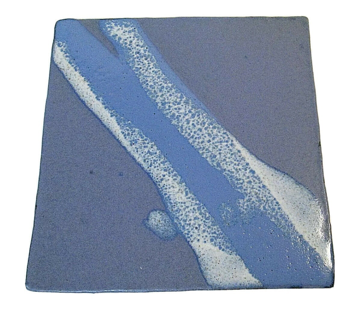 Artist Signed Tile Trivet Blue & White Rebecca Rose Sky Dancer 2008 5″ x 5″