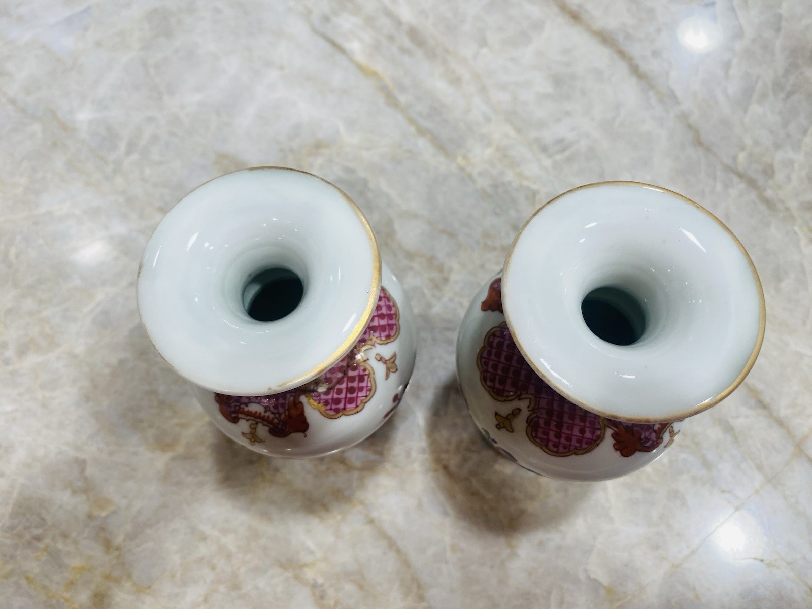 EDME SAMSON ? Porcelain Vases (2) Hand Painted Gilded Age Home Decor