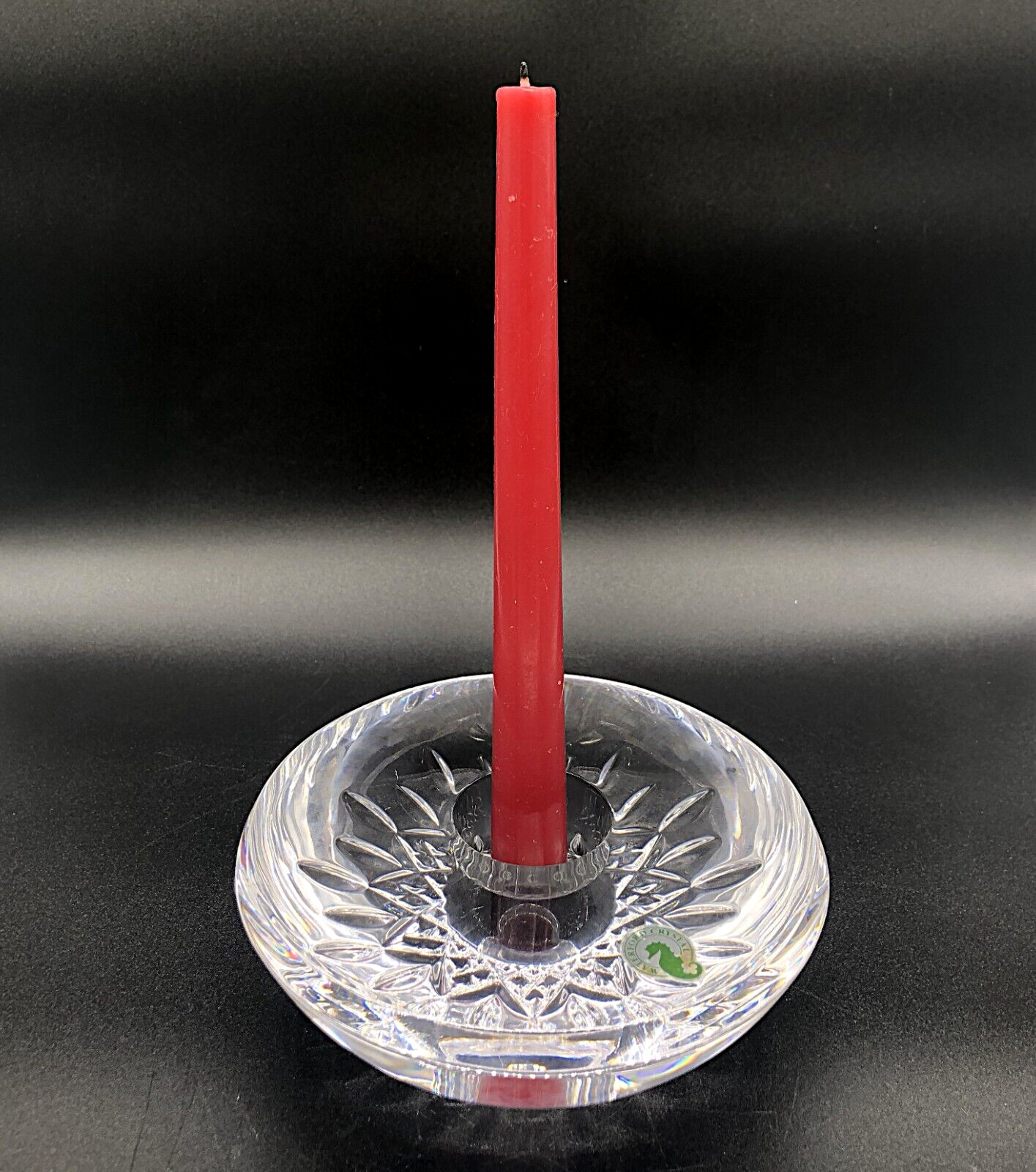 Waterford Crystal Lismore Round Candle Holder for 2 size candles 6″ Wide, 5 lb