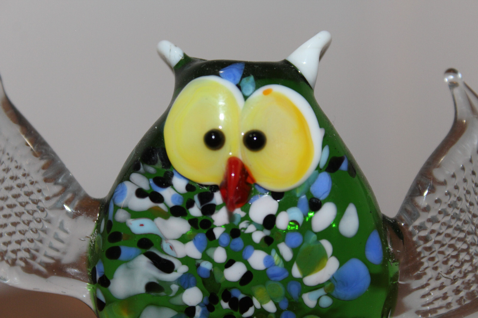 GLASS OWL STYLIZED FIGURINE MADE IN UKRAINE approx. 3 1/4″ (8,25 cm)