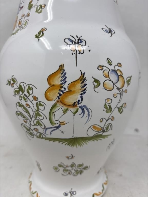 Really nice French Fait main large art pottery vase 13 3/4 inches tall