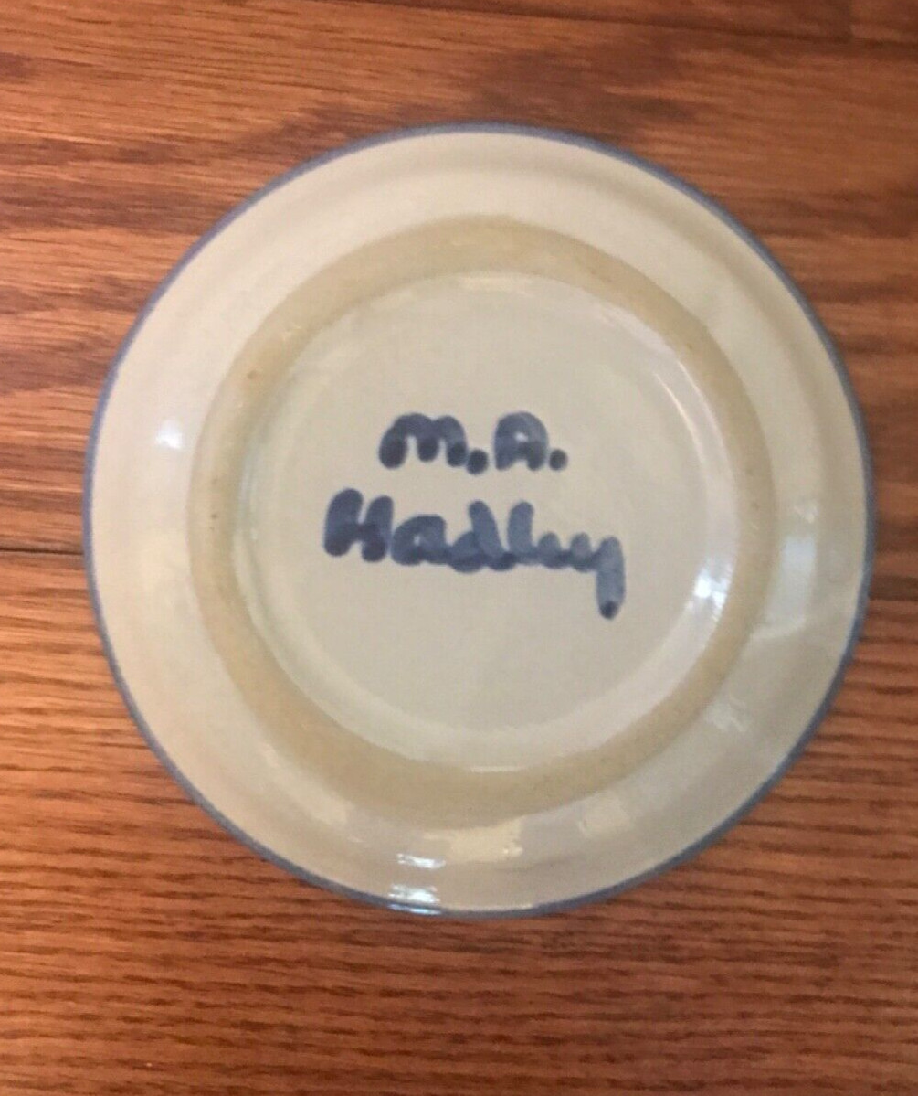 MA Hadley Pottery Trinket Dish/Coaster Congratulations & Best Wishes 4″ Mini