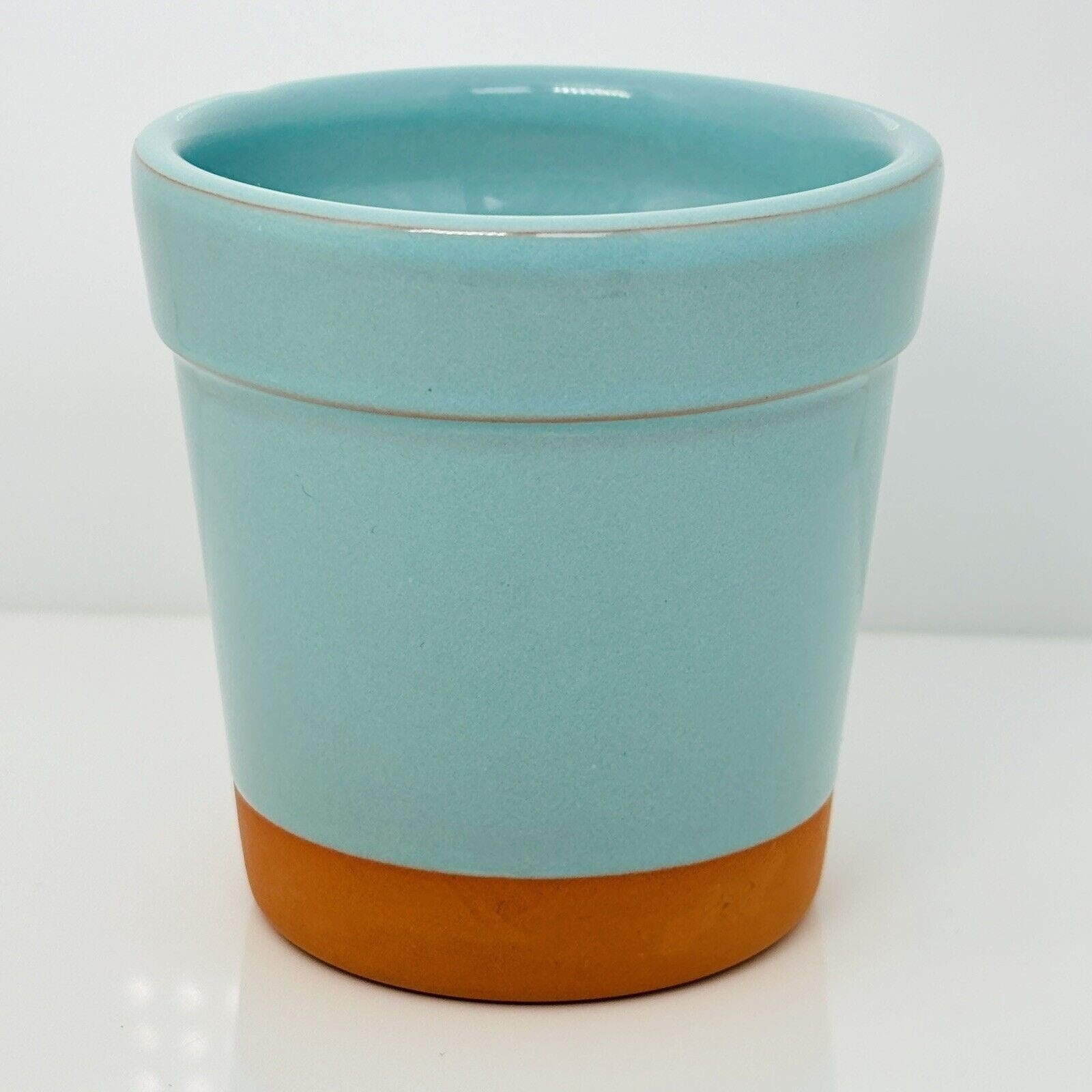 Tiffany & Co New York Terra-Cotta Terracotta Blue Glazed Flower Pot Planter
