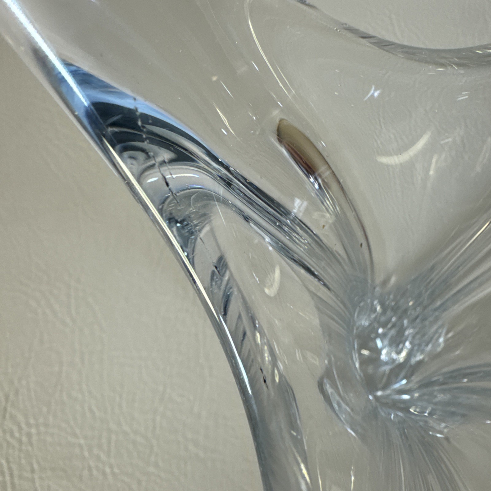 Clear Glass Vase by CoFrac Art Verrier France Modernist Mid-Century 8 1/4”