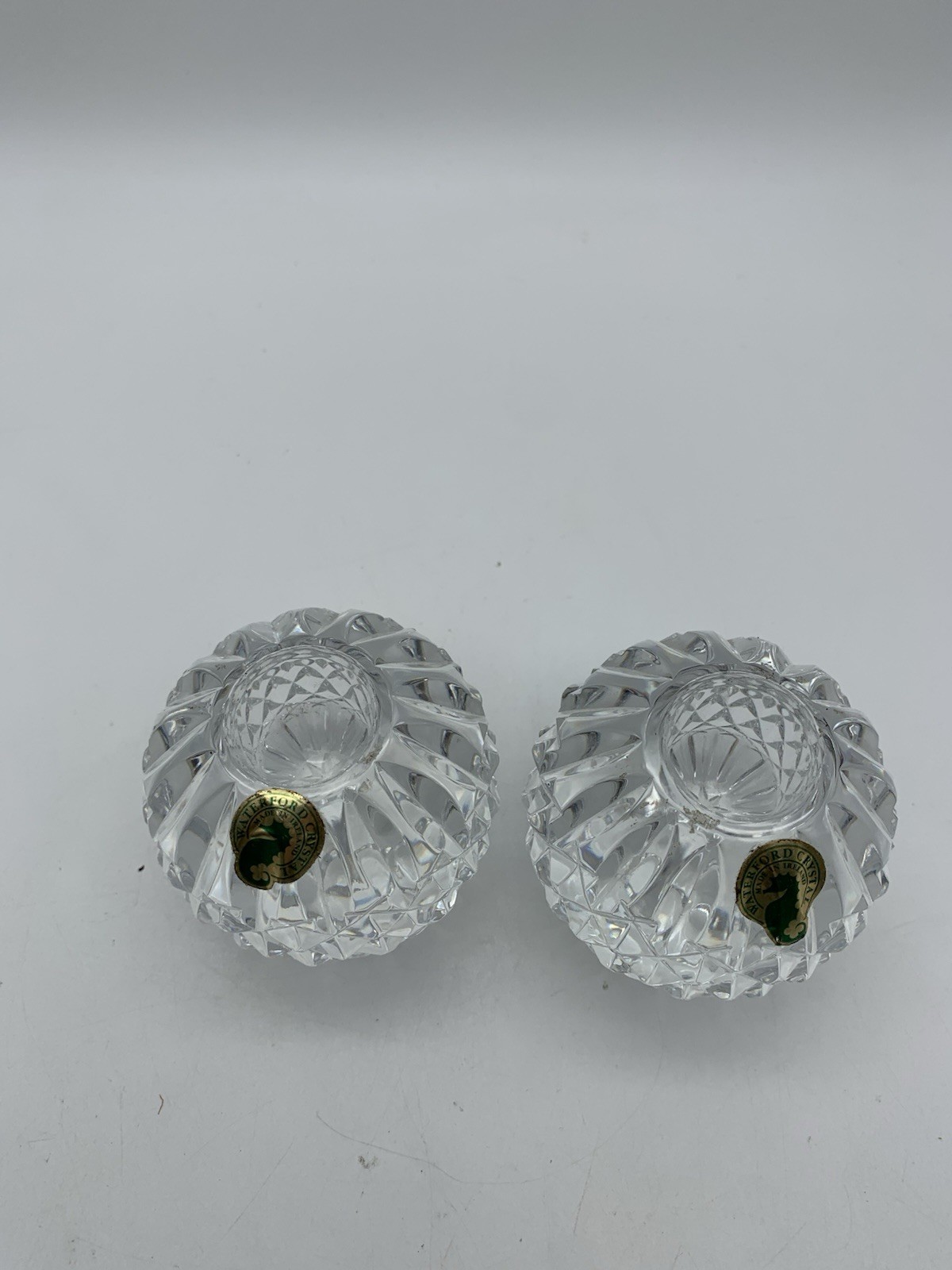 Waterford Crystal Lismore 2 1/2” Round Ball Tapered Candle Holders