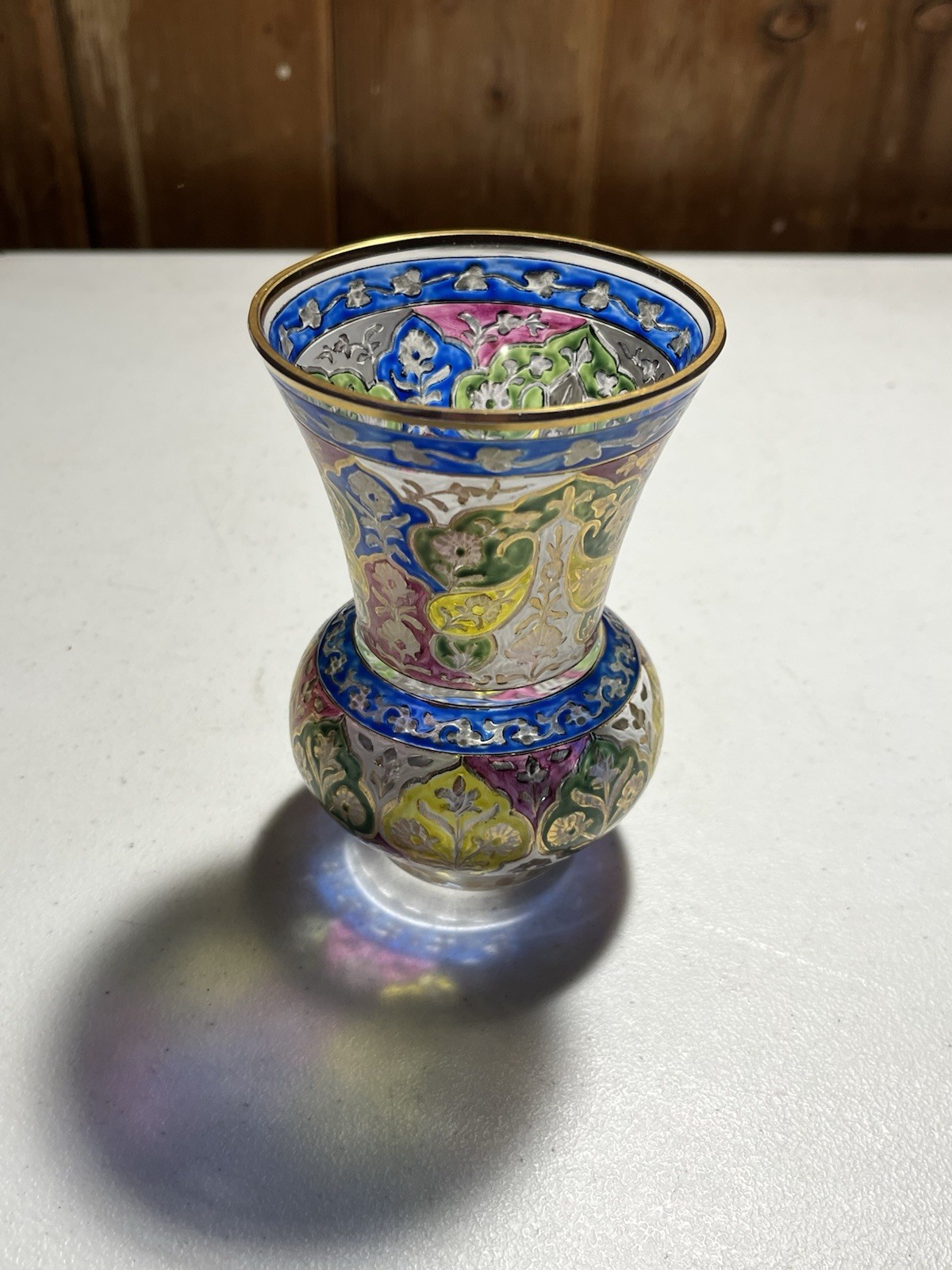 Indian Inspired German Fritz Heckert ‘Jodhpur’ Glass Vase – 1880’s Roughly 5”