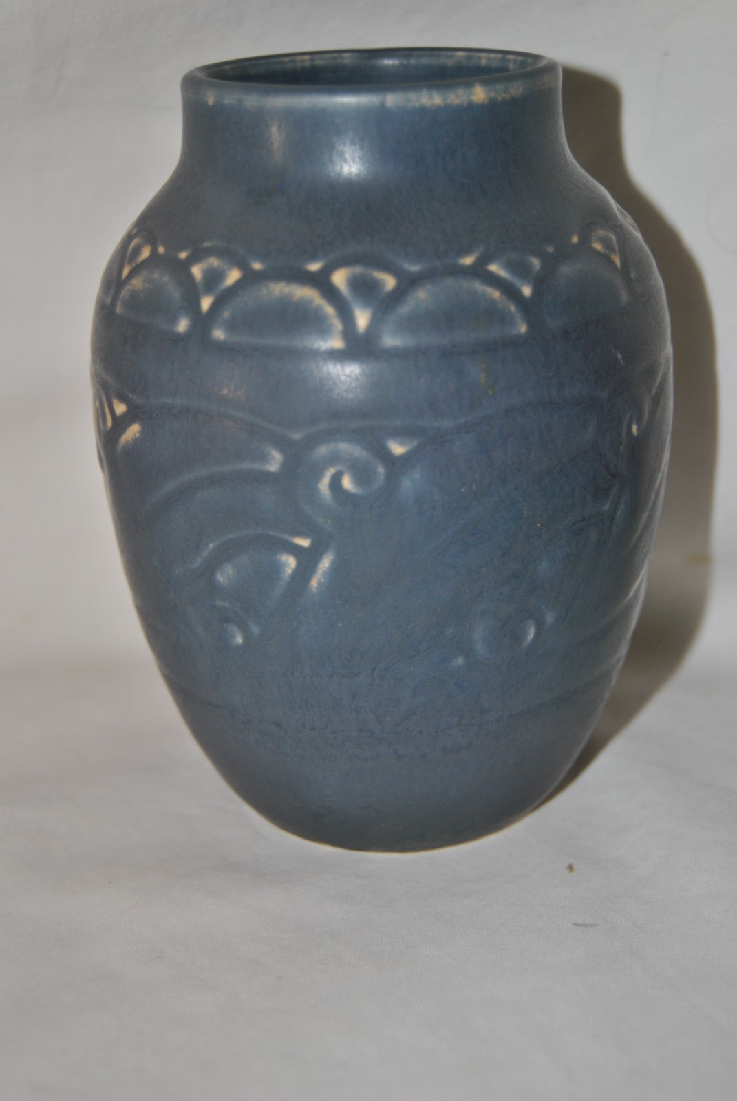 Rookwood Matte Dark Blue Over Brown Pedestal Vase 1925 Shape #2354
