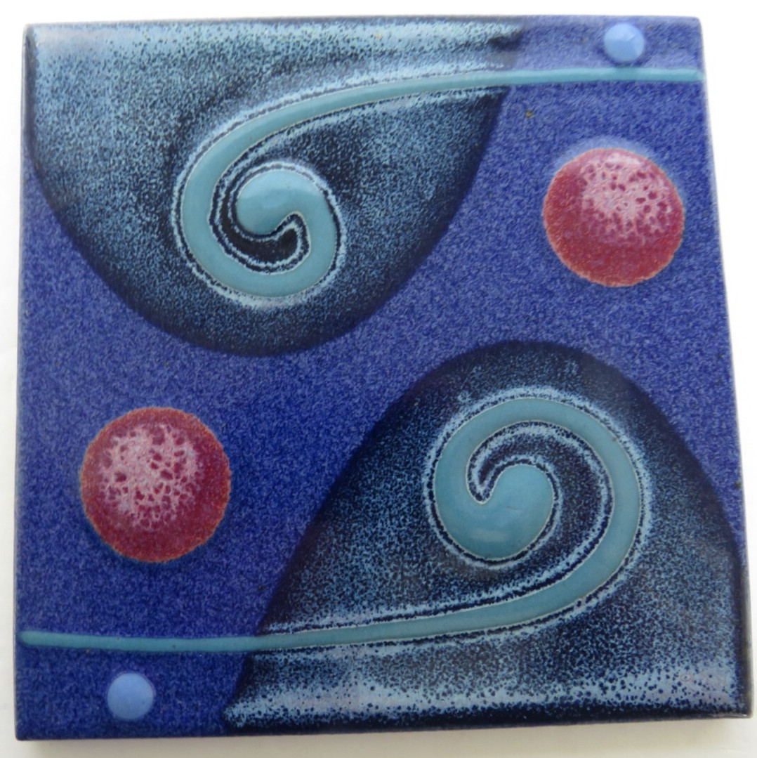 Trivet Wall Art Tile 3-D Cosmic Swirls Outerspace Artistic Display 6″ Square