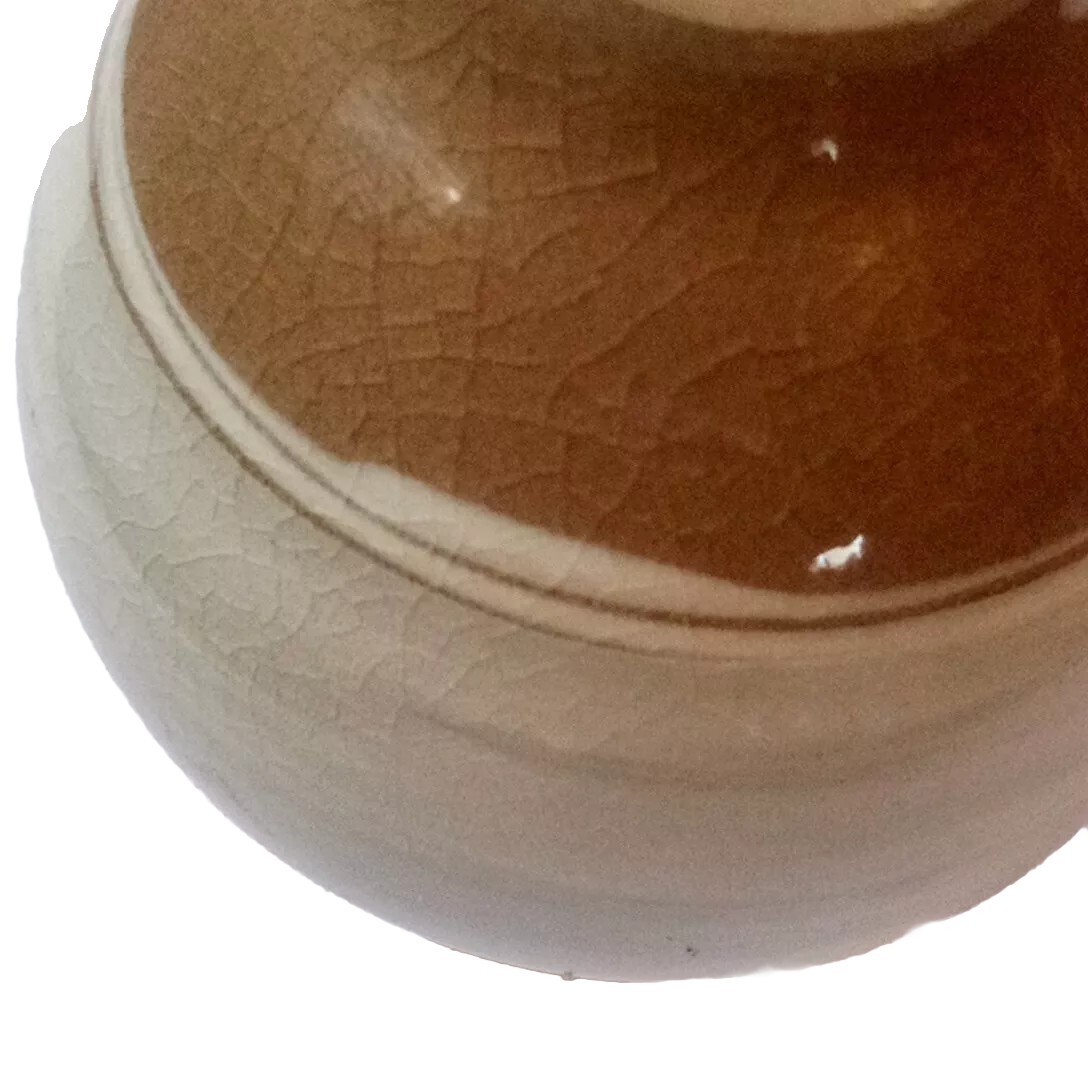 Bun-Cheong Vase Brown Porcelain Miniature Bud Painted Clay Stoneware Korean Art