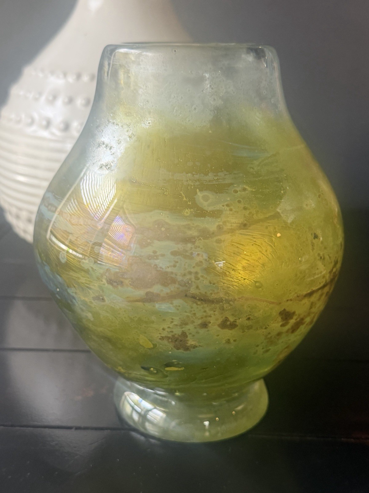 James Wilbat Art Glass Signed Vase 1987