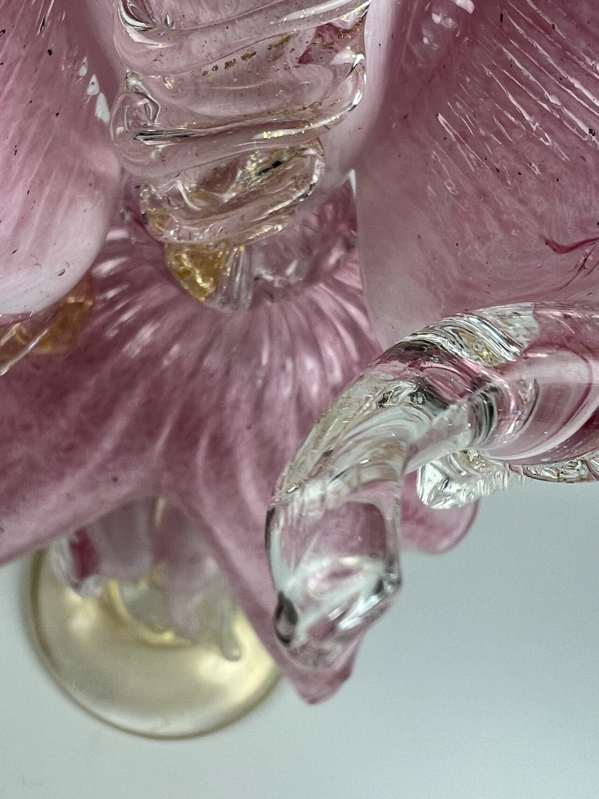 Vintage Murano pink Glass dancing damsel and gent Goldoniani couple figurines