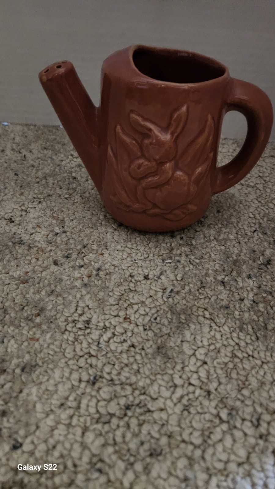 Excellent Rosemeade Rose Watering Pot W/Rabbit Motif & Holes In Spout!