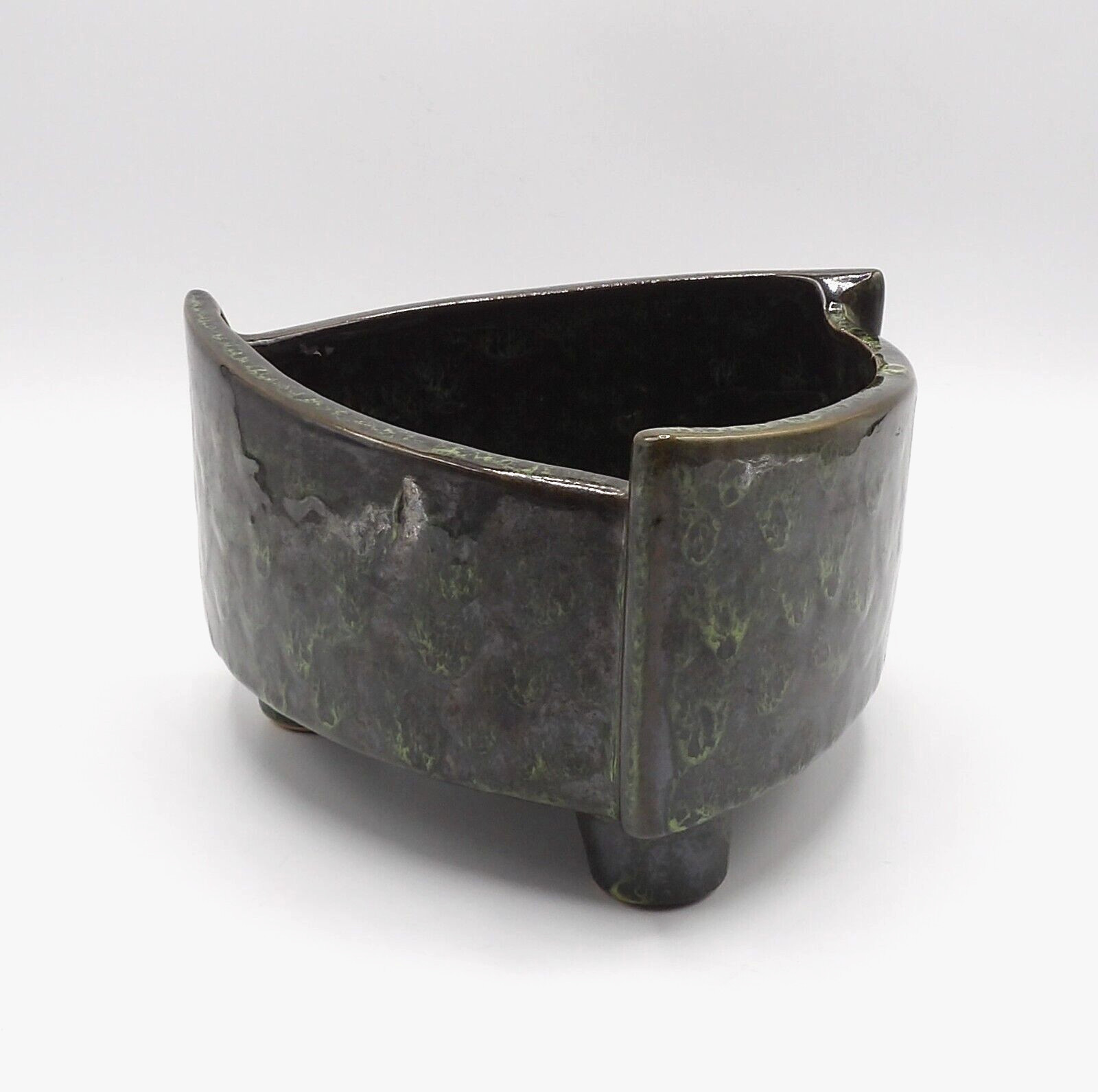 SMALL CERAMIC FOOTED BOWL PLANTER GLAZED EC