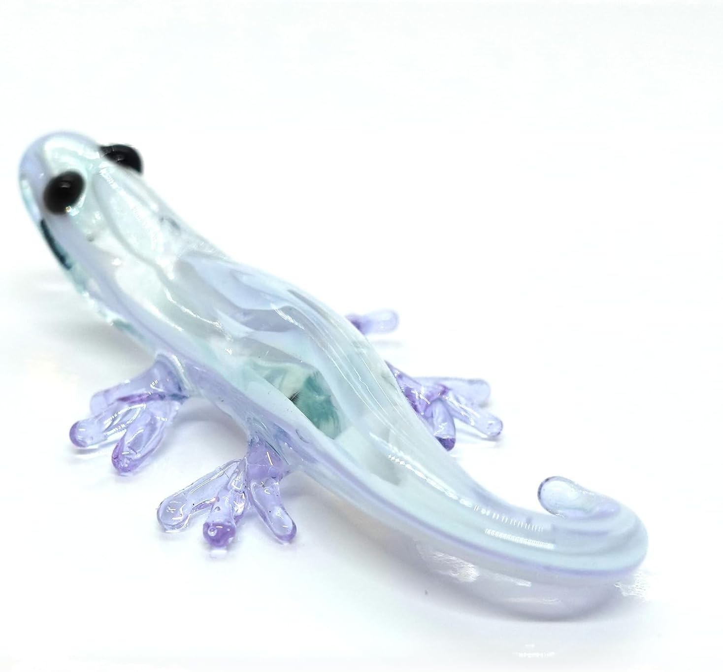 Lizard Miniature Figure Animal Hand Blown Glass Collectible Gift Home Décor
