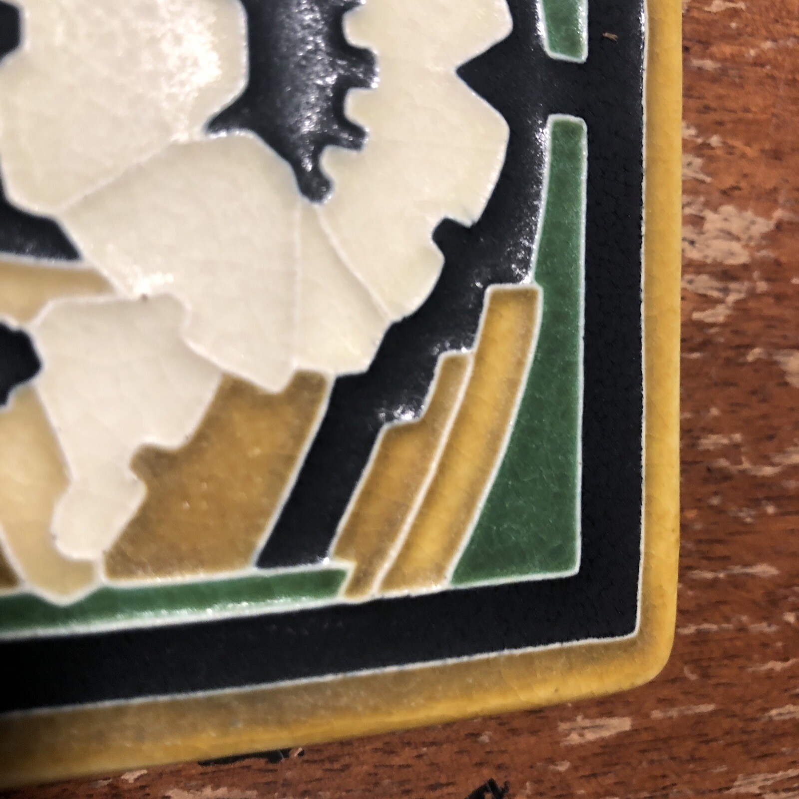 Motawi Tileworks Art Tile Arts and Crafts Art Deco Water Lily Flower Rare Stamp