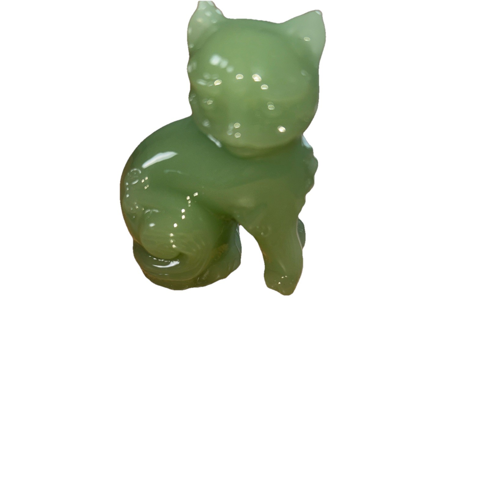 Jade/Jadite Sittting Cat ~ Rare ~ Excellent Condition!