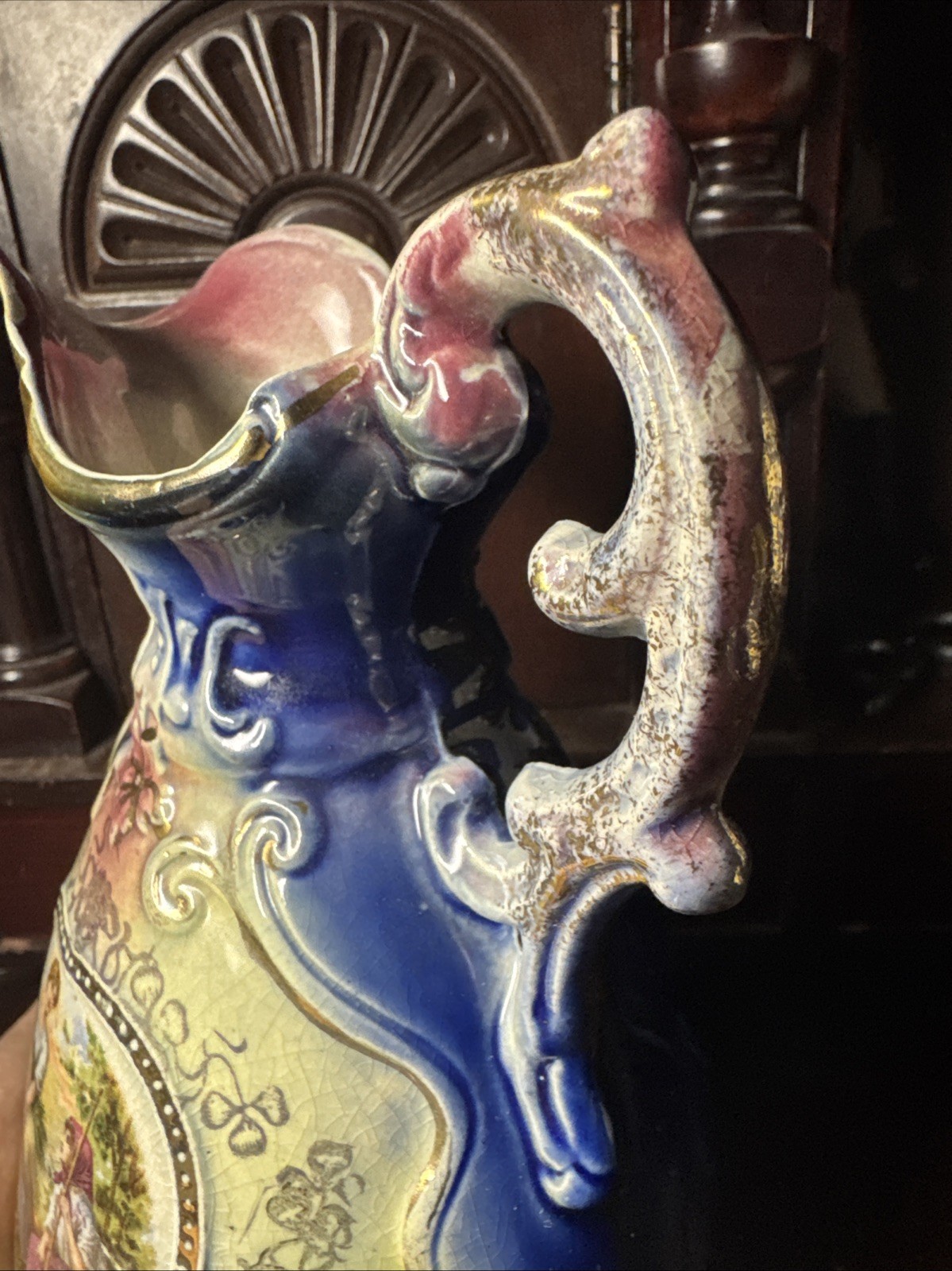 Antique 8 1/4 inches tall Cobalt Blue Vase Royal Vienna
