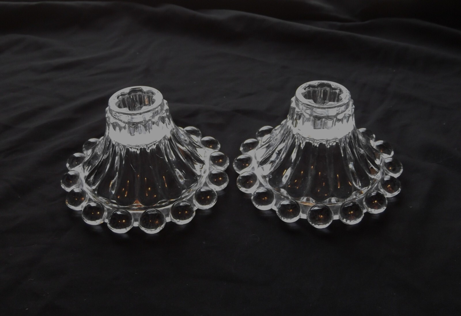 Vintage Anchor Hocking Candle Holders Pair of Berwick Boopie-Bubble Set
