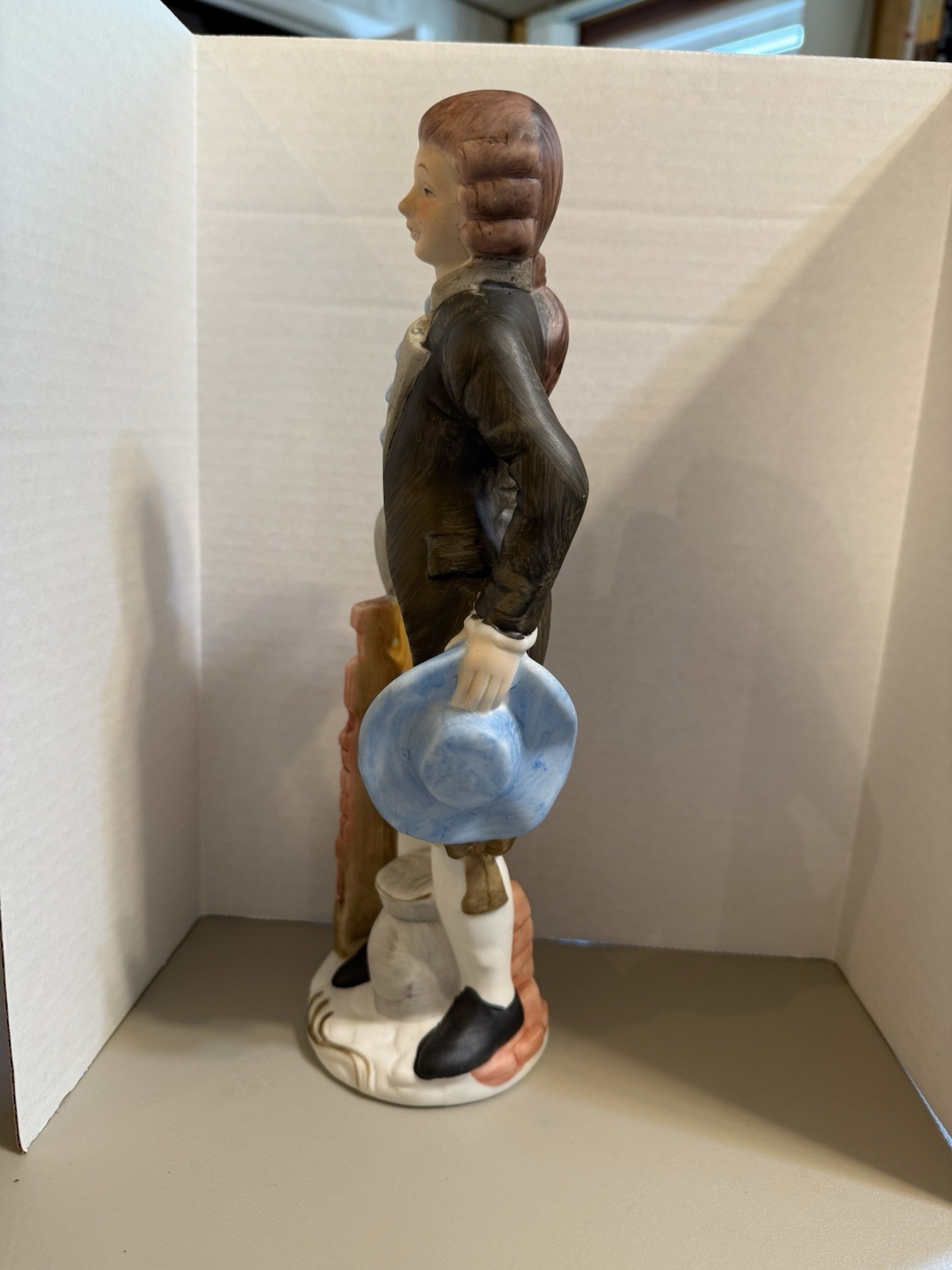 Vintage Unbranded Bisque Colonial 12” Figurine – Matte Finish