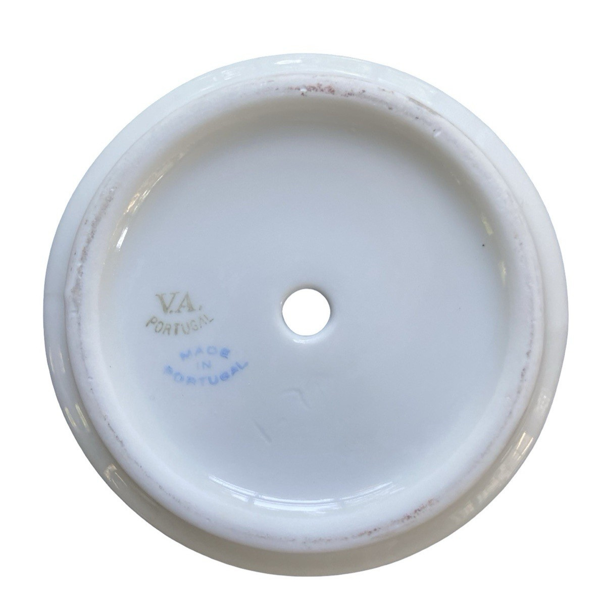 VGC Planter Jardiniere Cachepot Handpainted Vista Alegre Gold & Light Blue 6”