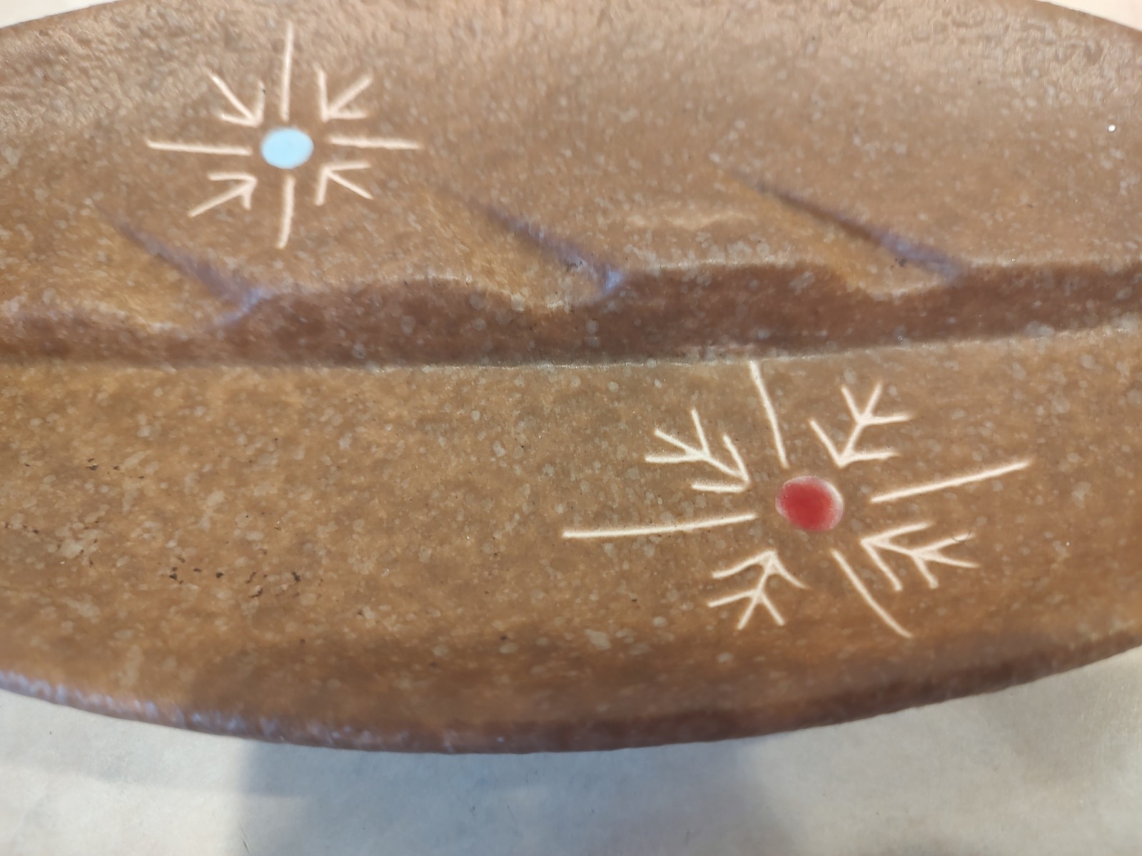Cleminson Pottery MCM Atomic Starburst Snowflake Large Ashtray 11 1/8 inch L@@K