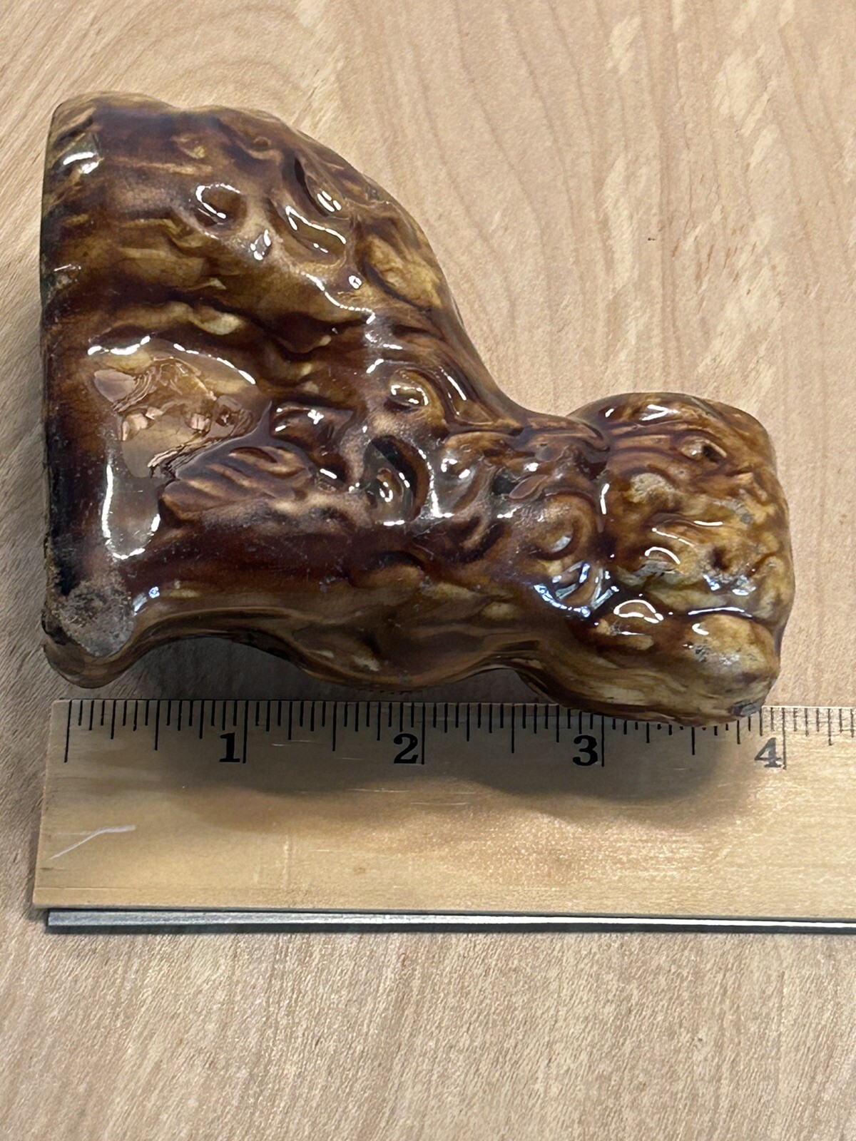 Antique 19th Century Rockingham Glaze Spaniel Figure Inkwell 4”