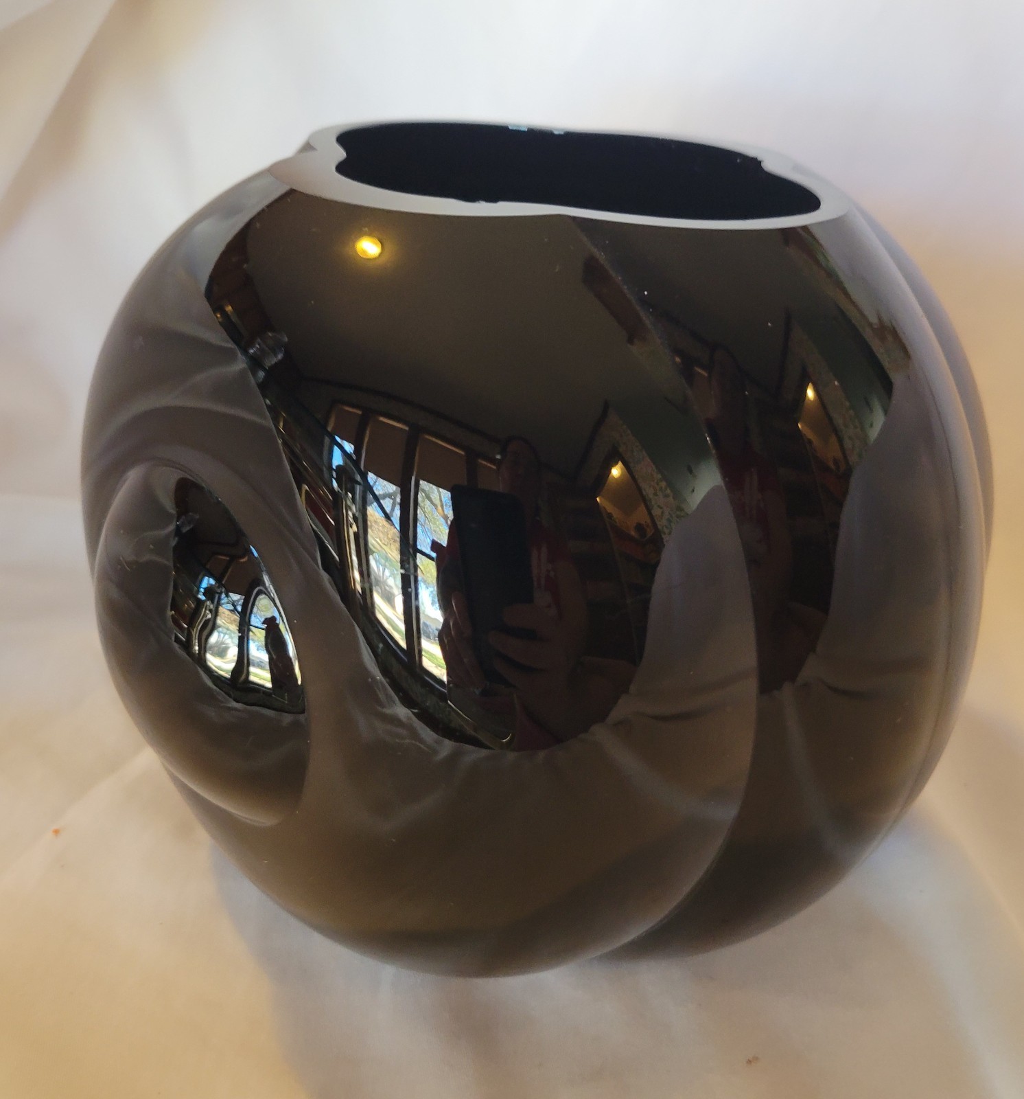 VTG Fostoria NAUTILUS Ebony Art Deco Vase George Sakier Black