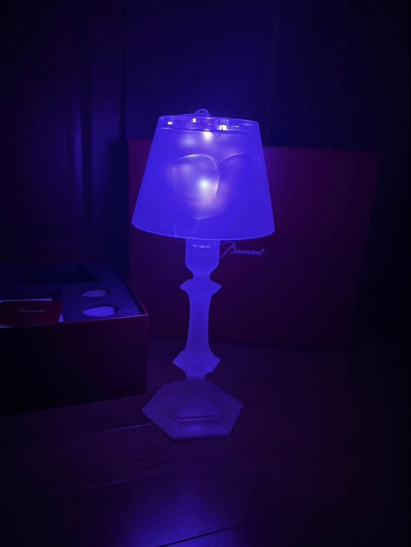 Baccarat Our Fire Candle Holder Frost White Crystal Philippe Discontinued Unused