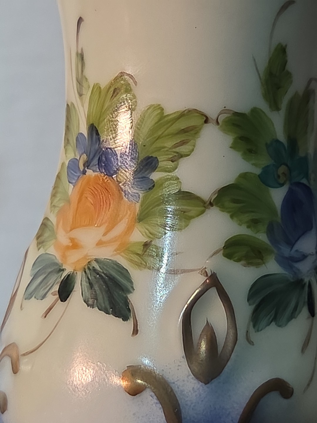 2 Vtg Pair of RK Richard Klemm Hand Painted Dresden Candle Sticks Gold Gilding